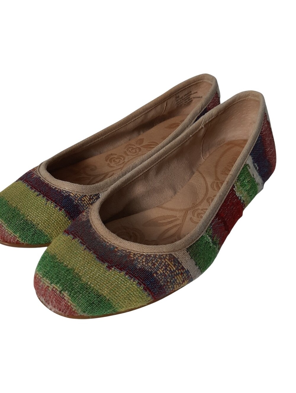Born Abbee Multicolor Stripe Ballet Flat Shoes Size 7